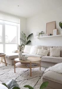 Living room decorated in Nordic style